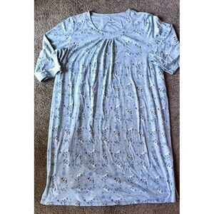 Serenada Nightgown Size 3X  Gray Penguins Full length Granny Cottagecore